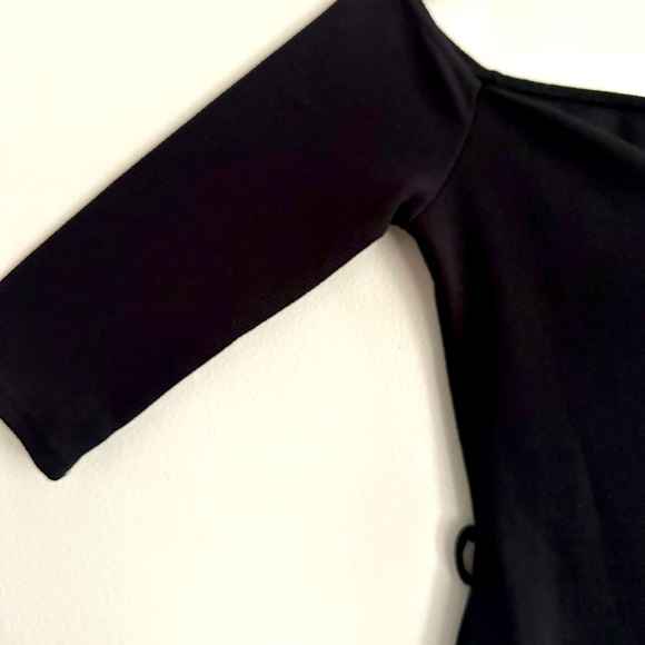 BOOHOO black Melissa sweetheart neck flute hem midi NWT - Picture 2 of 5